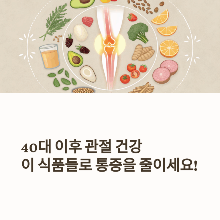 40대 관절에 좋은 음식과 피해야 할 음식